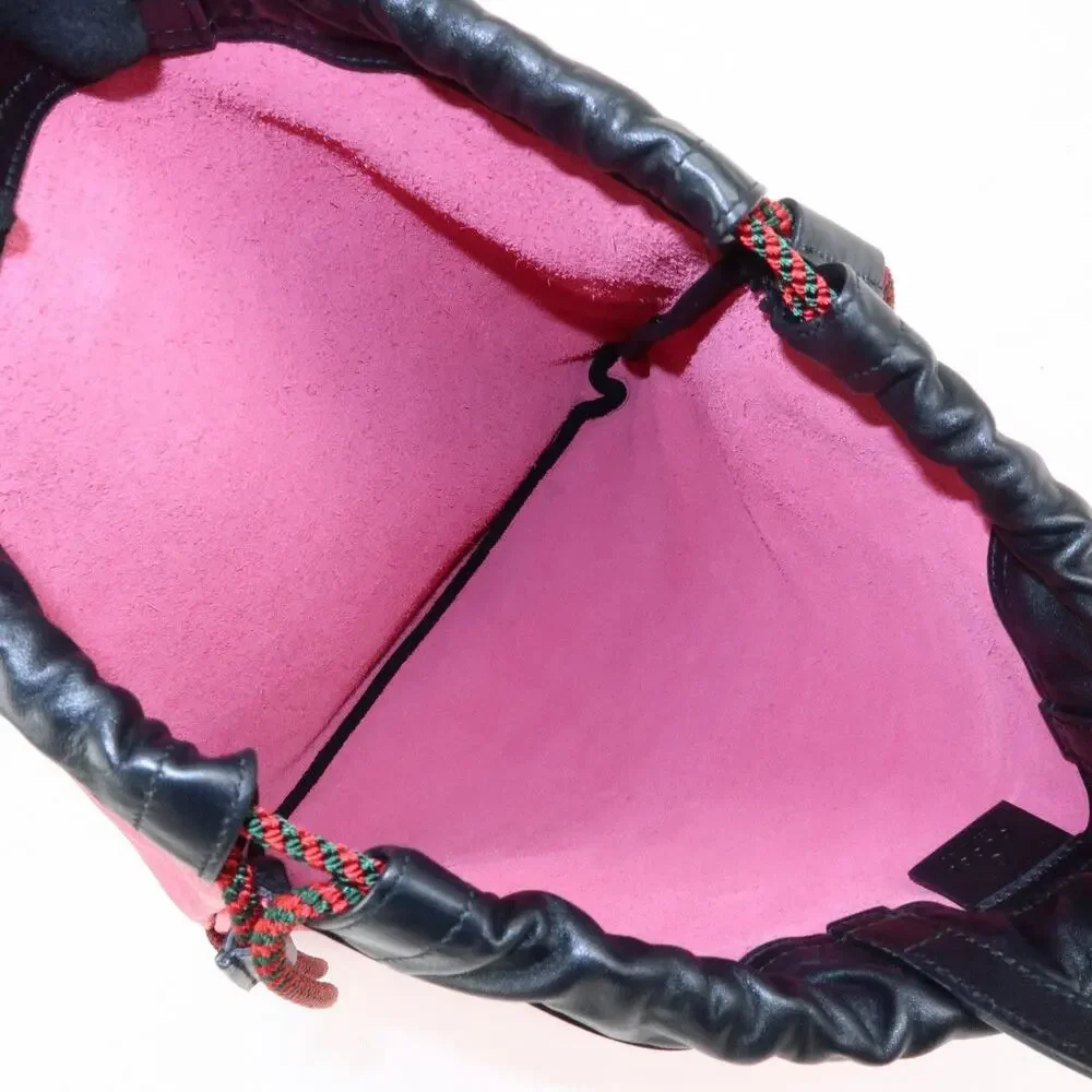 Gucci Calfskin Interlocking G Drawstring Backpack Pink
